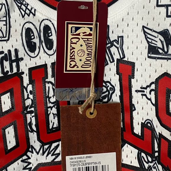 Mitchell & Ness Scottie Pippen Doodle Swingman Jersey Chicago Bulls Size XS NWT - Picture 5 of 6